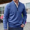 Мужской свитер, пальто, полумолния, трикотаж, эластичный, с длинными рукавами, воротником-стойкой, верхняя одежда, чистый цвет, повседневная одежда в английском стиле, школьный свитер средней длины