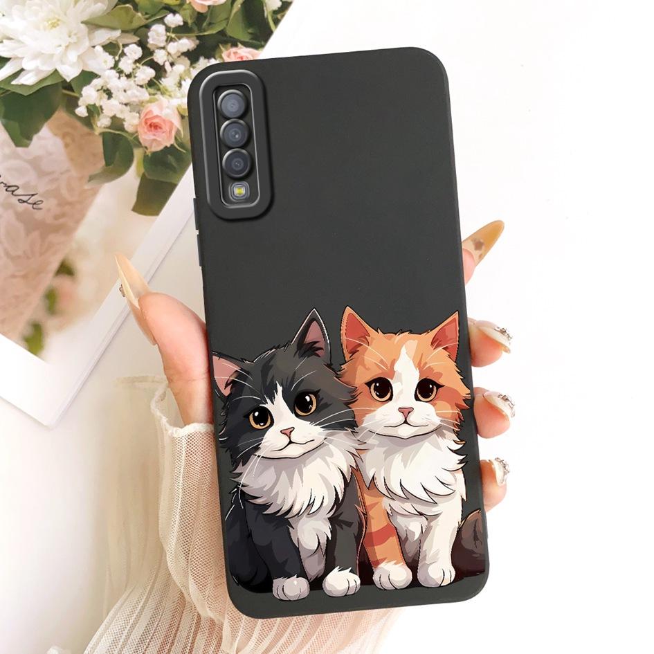For Samsung Galaxy A7 2018 Case A750 SM-A750F Cover Lovely Cartoon Cat Soft Silicone Protection Shell For Samsung A7 2018 Bumper