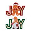 JOY Gingerbread Man Wooden Ornament,Merry Christmas Decor for Home ,Xmas Navidad 2025 Gifts ,New Year 2026