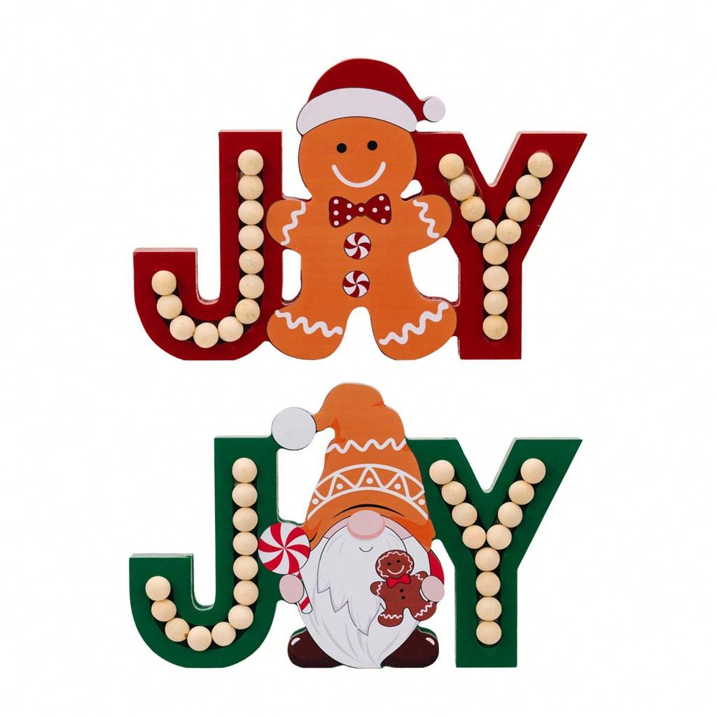 JOY Gingerbread Man Wooden Ornament,Merry Christmas Decor for Home ,Xmas Navidad 2025 Gifts ,New Year 2026