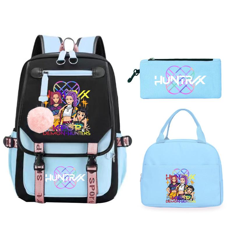 KPop Demon Hunters Rumi Anime Merchandise Backpack and Pencil Case Convenient Backpack for Couples for Business Trips and Travel