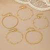 5pcs Retro Alloy Bead Bracelet Set Multilayer Bracelet Set New Box Chain Simple Fashion Bracelet