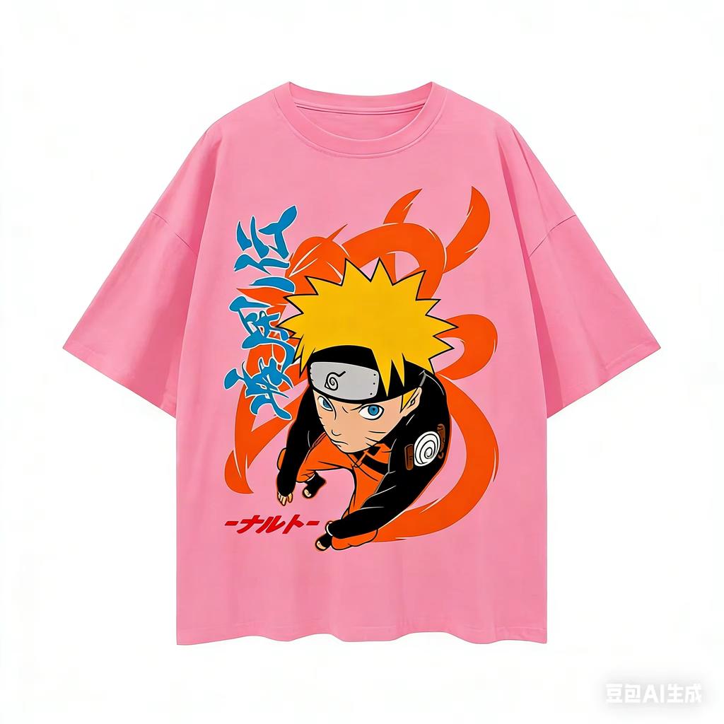 Anime Naruto 9tailed Naruto Printed Comfortable Casual Unisex and Women Tshirt pure cotton Breathable Streetwear Tshirt