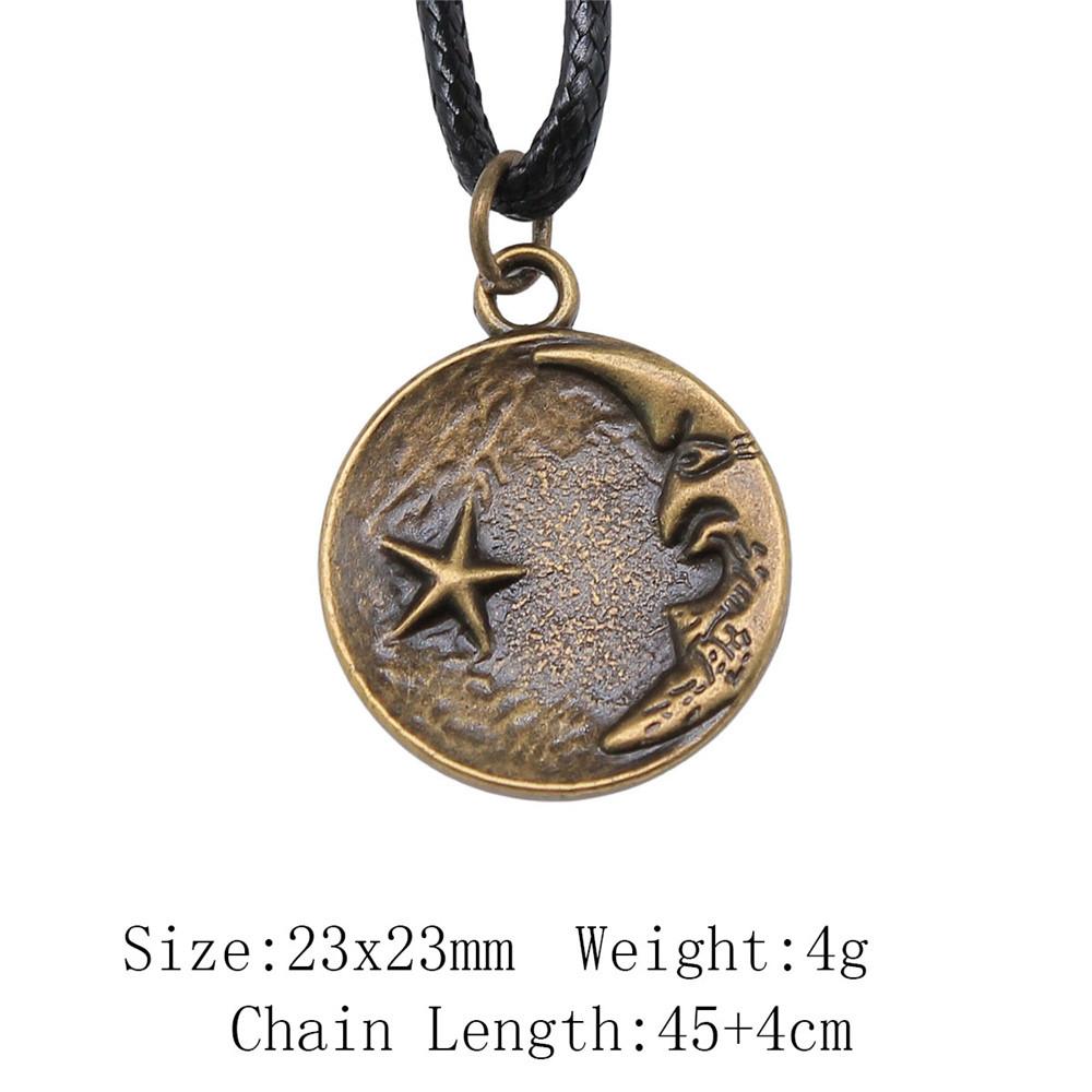 Birthday Gifts Choker Sun Moon Pentagram Necklace Leather Chain 45cm Art Supplies Neck Pendants