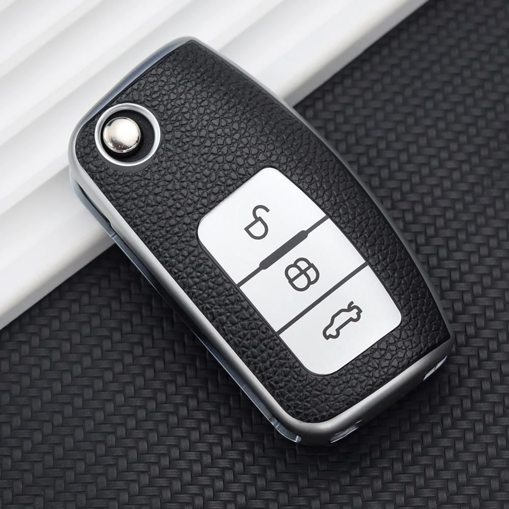 Чехол для дистанционного ключа автомобиля из мягкой кожи с 3 кнопками для Ford Fiesta Focus 2 Ecosport Kuga Escape Falcon B-Max C-Max Eco Sport Galaxy