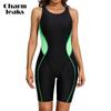 Спортивные цельные купальники для женщин, купальники Boyleg, купальные костюмы с борцовой спиной