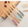 1Pairs Reusable Printed Chopsticks 24CM Sushi Kitchen Tool Classic Wooden Chopsticks
