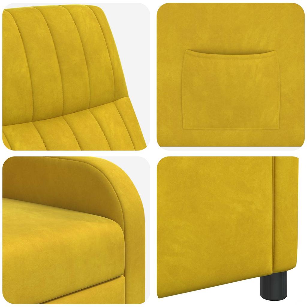 Recliner Chair Yellow Velvet (V)