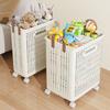 Foldable Laundry Hamper With Wheels Storage Basket Bathroom Bedroom Room Organizing