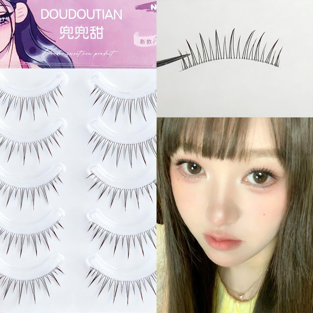 5 Pairs Natural Look Full Strip Lashes Soft Non Irritation Fluffy Lashes Eyes For Day-To-Day Use Wedding Vacation