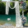 Wedding Arch Draping Fabric White Lace Drapes Sheer Backdrop Curtain for Wedding Ceremony Birthday
