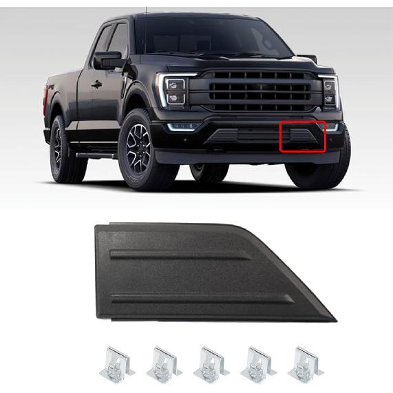 Front Lower Bumper Guards Pads Inserts End Caps Outer Cover Panel Grill for Ford F-150 F150 2021 2022 2023 Driver Side ML3Z-17E811-AA Exterior