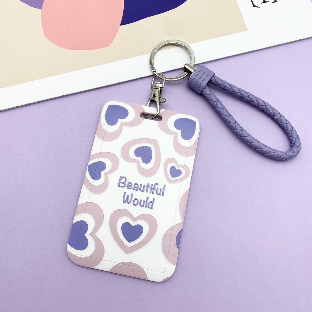 Чехол с мультяшным принтом, идентификационная бирка, чехол для рабочей карты с эластичным ремешком на запястье, держатель для бейджа, чехол для деловой карты доступа