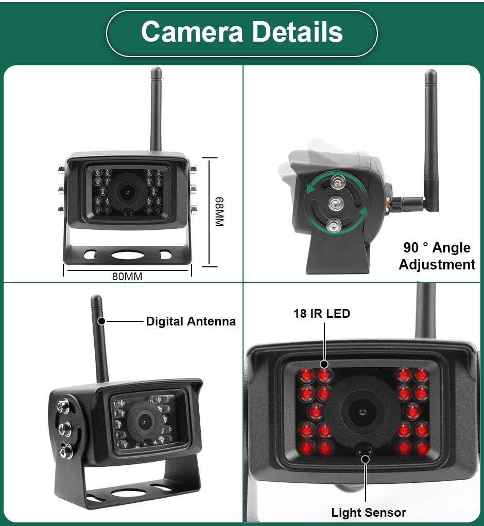AHD 1080P цифровой беспроводной видеорегистратор камера заднего вида с 7-дюймовым WiFi-монитором для грузовиков/прицепов/автобусов/автодомов/пикапов/прицепов