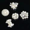 5 Pieces Rhinestone Crystal Pearl Embellishment Buttons Flatback