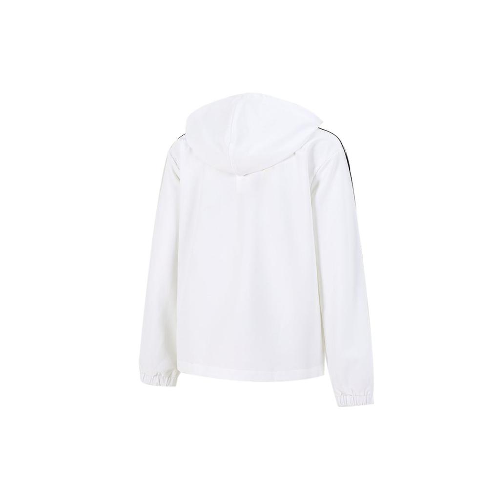 Adidas Neo Training Sports Полосатая свободная куртка с капюшоном Женские куртки Белые H36745