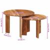 Nesting Coffee Tables Set 2 pcs Brown Solid Acacia Wood