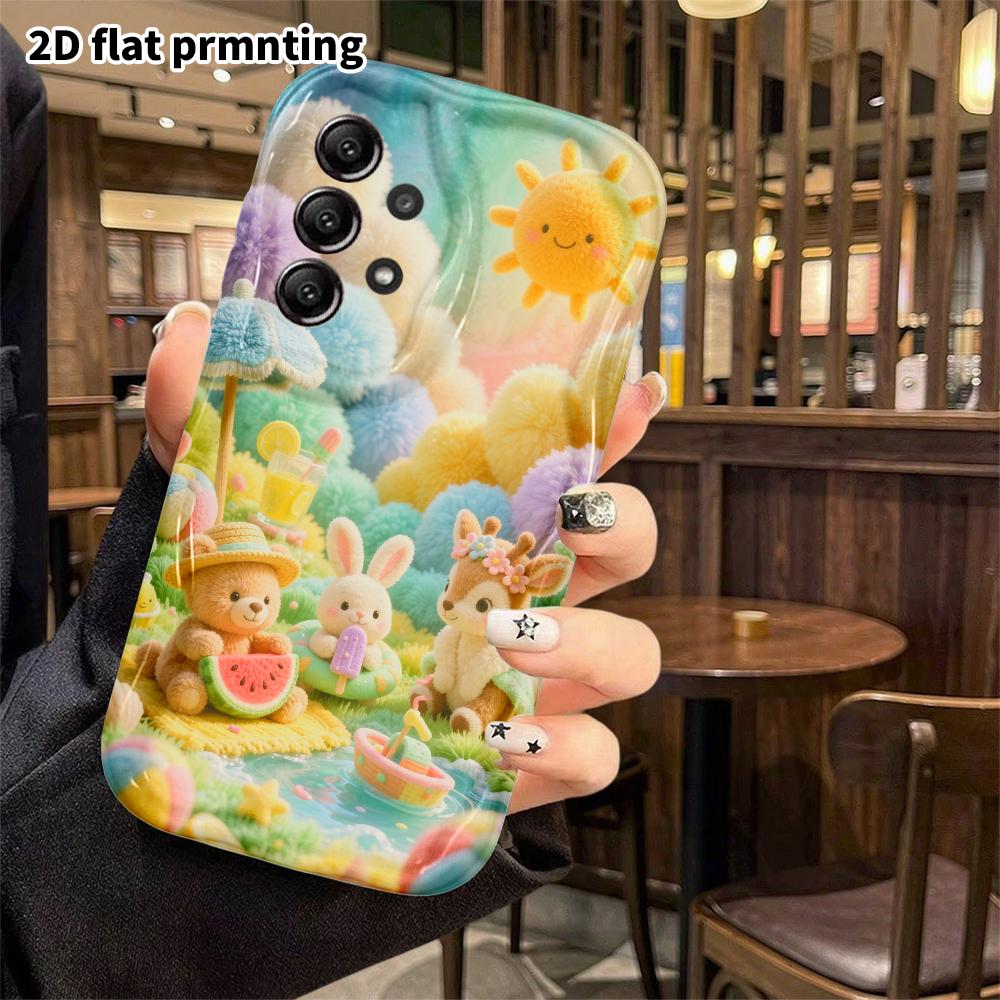 Phone case: 2D flat, suitable for Samsung Galaxy A34 A35 M05 M06 S20 S22 S21 FE Plus 5G protective cases, summer jungle picnic, perfect holiday gift f