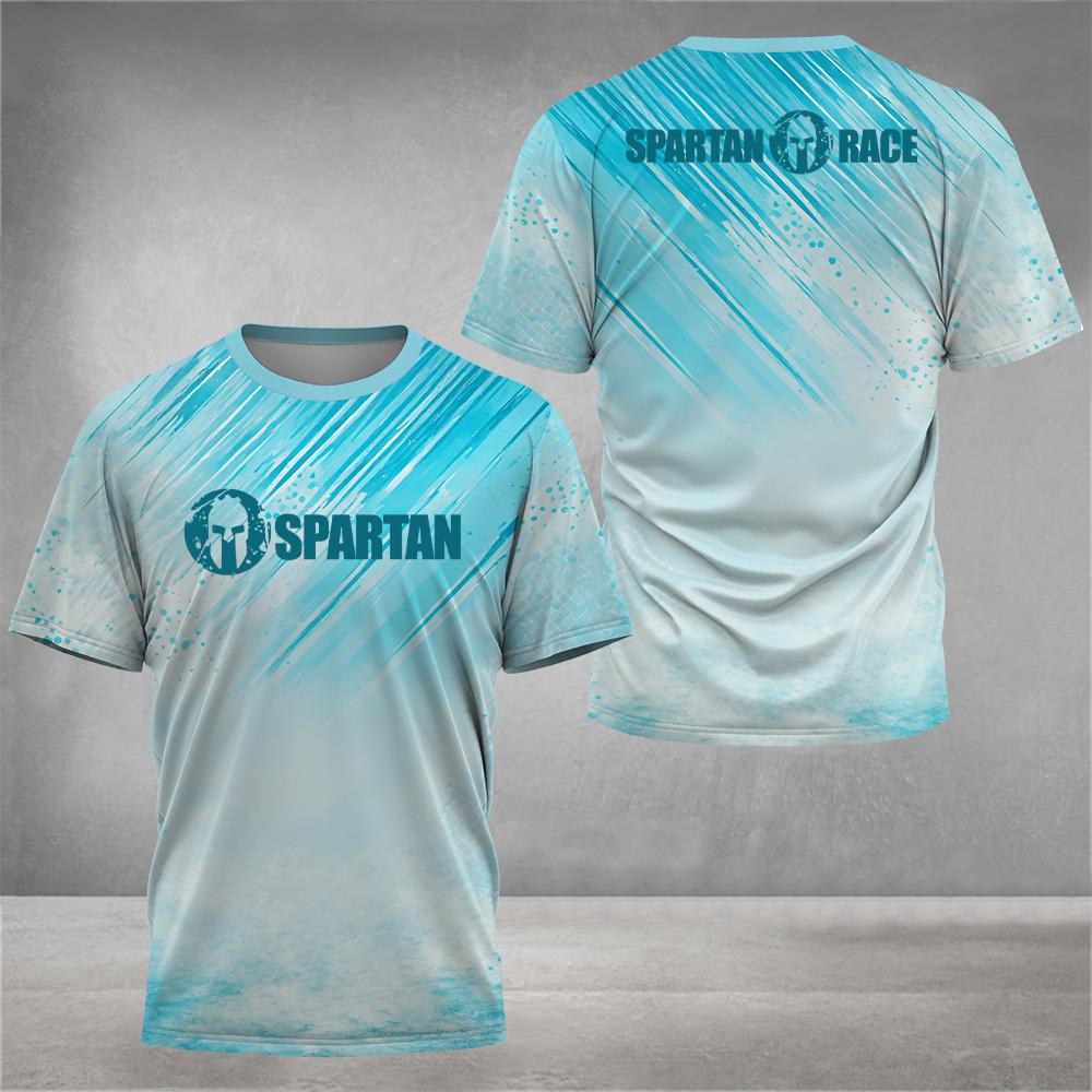 Мужская футболка с принтом в виде 3D-букв, повседневная футболка с короткими рукавами и круглым вырезом, модная одежда спартанского воина, футболка для занятий спортом на открытом воздухе