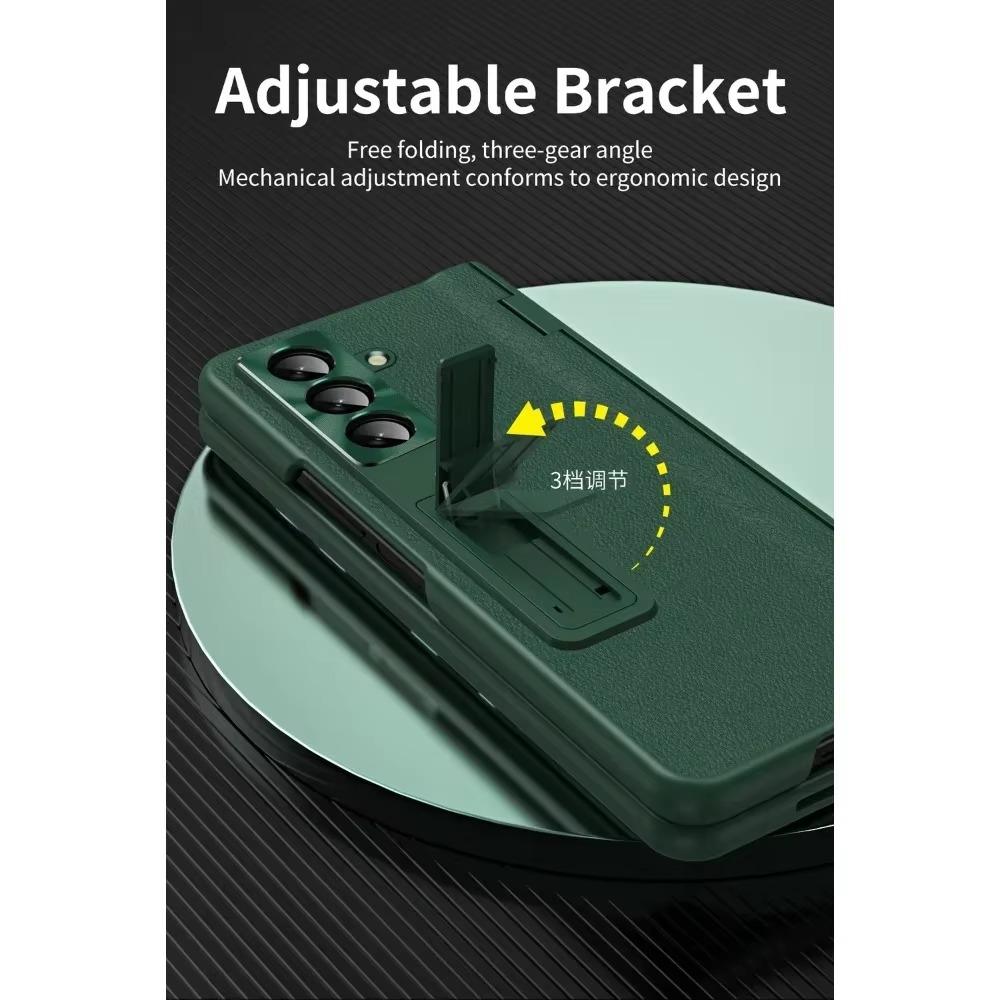 Роскошный Бизнес Невидимый Регулируемый Держатель Пленка из Закаленного Стекла Чехол для Телефона для Samsung Galaxy Z Fold 7 6 5 4 3 Защита Задней Крышки