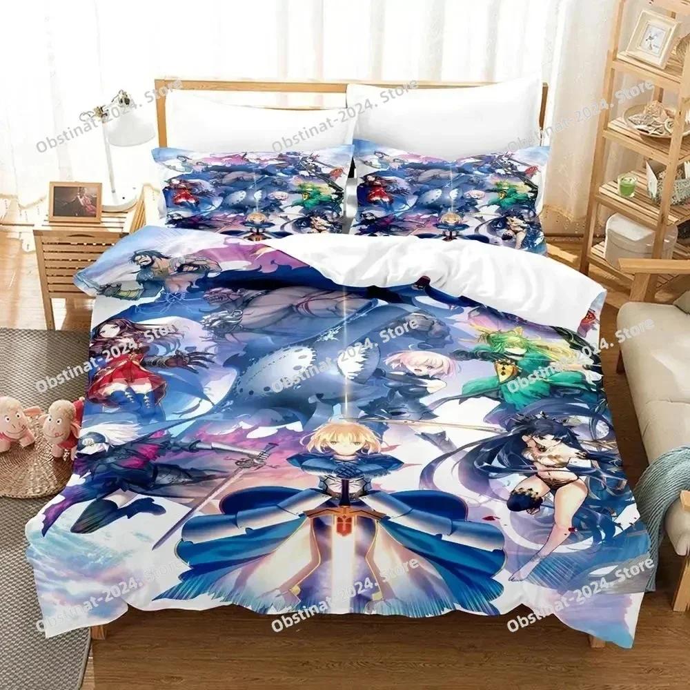 Комплект постельного белья Anime Fate Grand Order, пододеяльник, постельный комплект, пододеяльник, наволочка, одеяло размера king-size, комплект постельного белья для мальчиков и взрослых