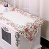 Дорожка для стола Европа Вышитые кисточки Дорожки для стола Флаг Чехол для стола Подставка для чашки Розовый цветок Баннерная подставка Ткань для тумбы под телевизор