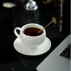 Белая сумеречная керамическая кофейная чашка с блюдцем - Простая фарфоровая кружка для пуровера, воды или чая