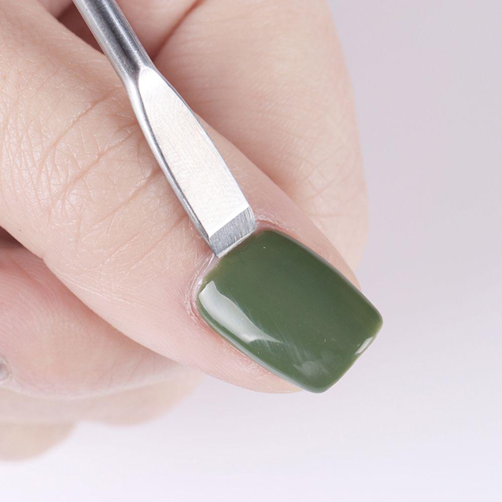 DIY Арт Советы Инструмент для маникюра Нескользящая ручка Нержавеющая сталь Пушер для удаления кутикулы Двусторонний