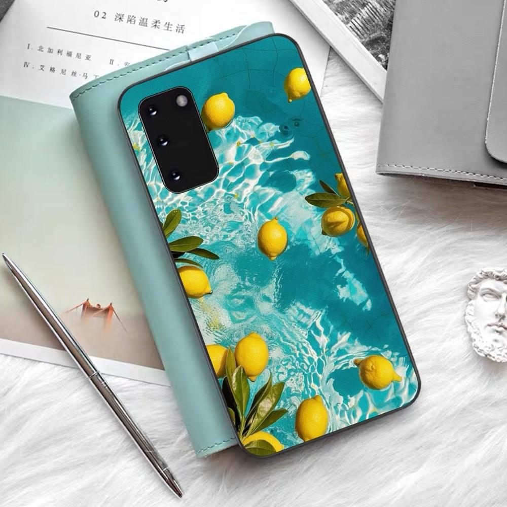 Fruit Lemon Phone Case Silicone PC+TPU For Samsung S10 20 30 22 23 24 Plus Lite Ultra Cover