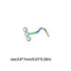 Geometric Zircon Nose Screw Studs Opal Nostril  Trendy   Women