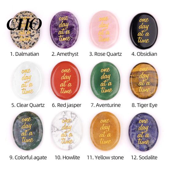 Natural Stress Relief Stone Crystal Palm for Meditation Relaxation Pocket Size Portable Calming Soothing Therapy Personalized Gift Any Occasion