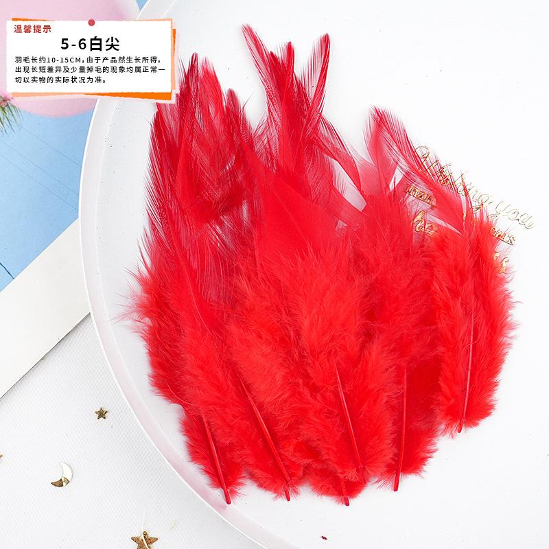 20Pcs57 Big Red Feather Diy Jewelry Accessories Clothing Handicrafts Decorative Materials