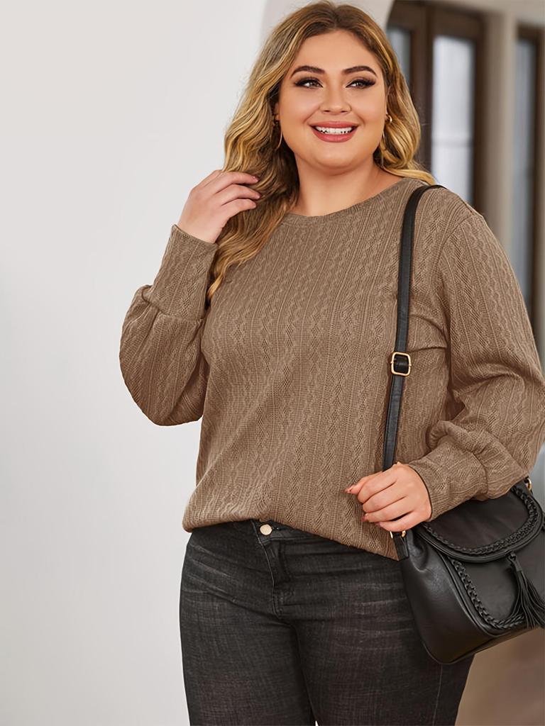 2025 Autumn/Winter Casual Knit Sweater Hoodie - Long Sleeve, Round Neck, Solid Color