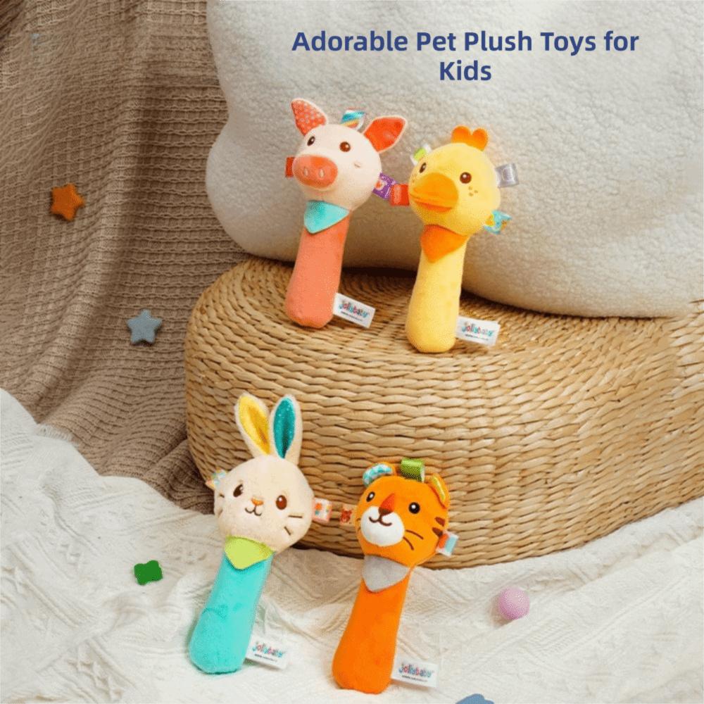 Squeaky Sound Soft Stuffed Animal Rattle Soft Plush Sensory Toys Baby Rattles Newborn Development
