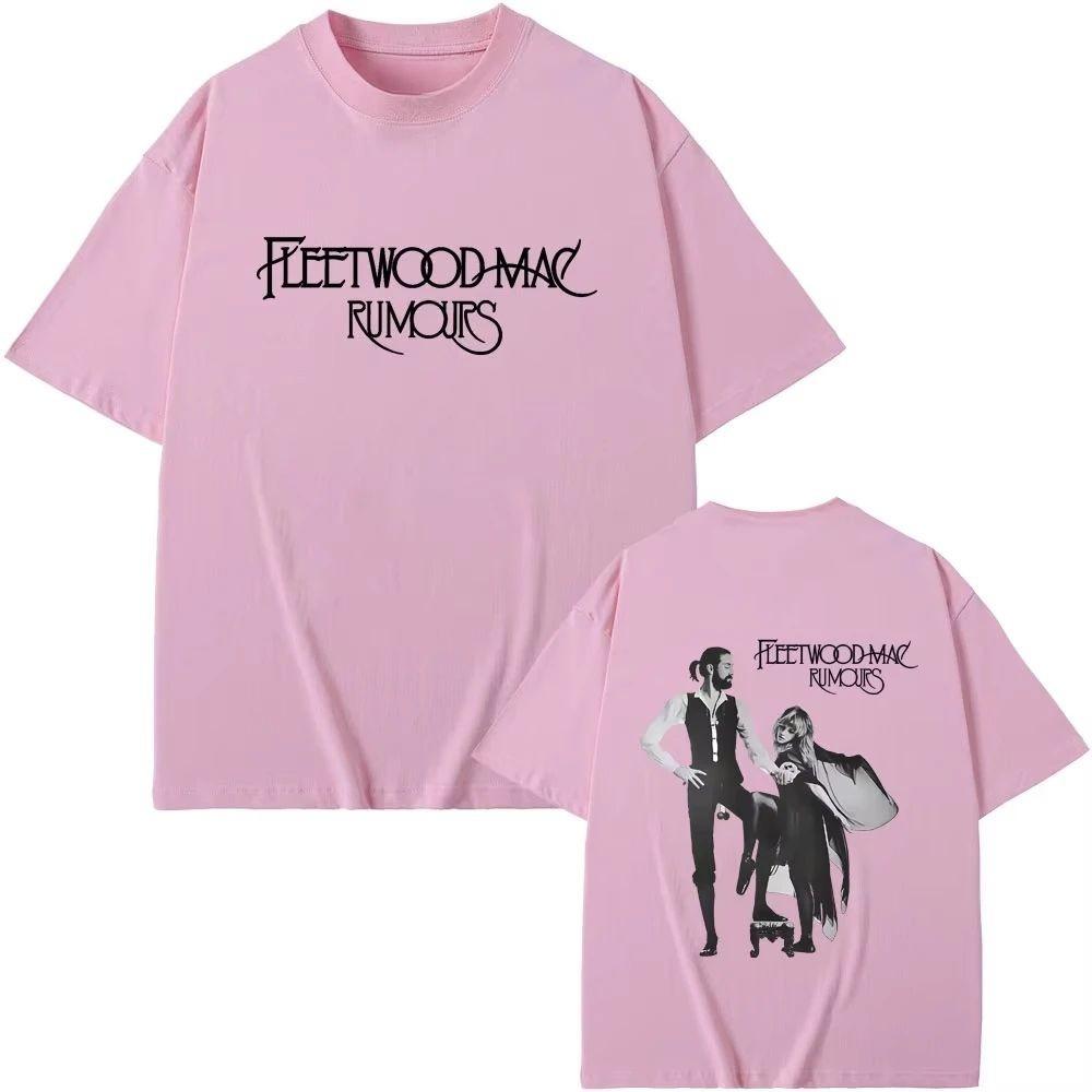 Fleetwood Mac Rumours Album Tshirt Vintage Washed Streetwear Unisex Unisex Summer Cotton Short Sleeve Rock Graphic Tee Fashion