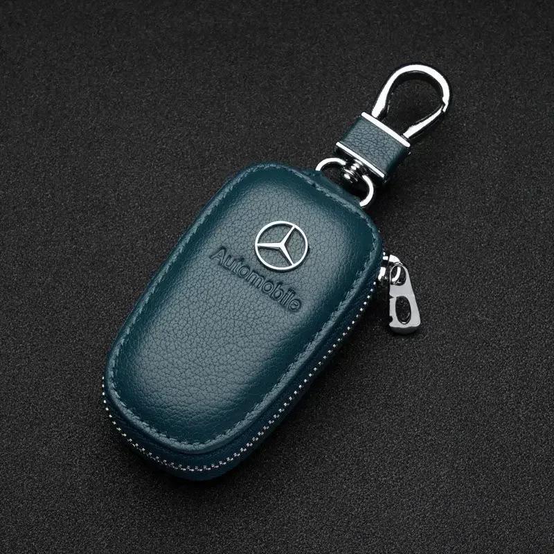 AABHZ1 Car Key Bag for Mercedes Benz Leather Keychain Protective Storage Case W212 CLA SEL SL SLK S W210 W203 W204 W210 W211 hub cap