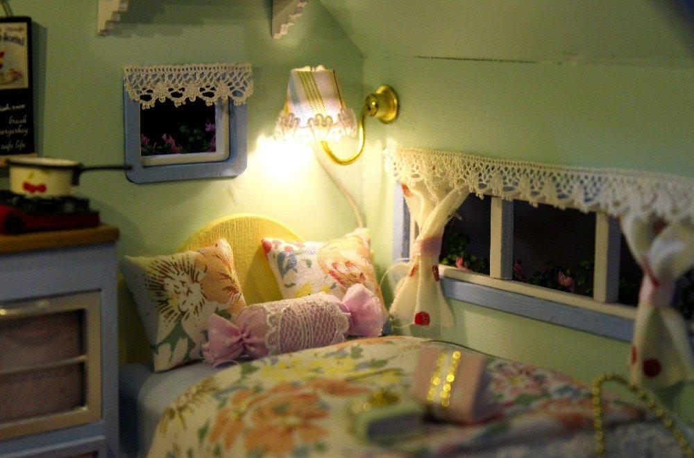 Dollhouse Miniature Handmade Kit Country French Camping House with LED Light Music Box (moin Moin) +