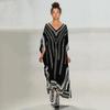 Black Quick-Dry Beach Robe Dress: Loose, Plus-Size Bikini Cover-Up with Sun Protection In European and American Style