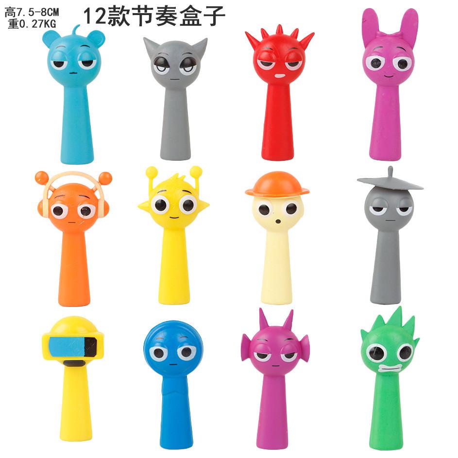 Colorful Sprunki Rhythm Box Pvc Figures Set Anime Style Collectible Blind Box Toys