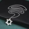 Cazador Stainless Steel Black Color Star of David Pendant Necklace for Men Israel Jewish Hexagram Neck Chain Judaism Jewelry