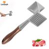 Leeseph Meat Tenderizer Hammer with Wooden Handle, Dual-side Mallet for Kitchen, Heavy Duty Pounder for Tenderizing Steak, Beef