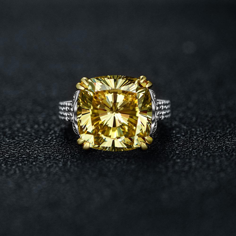 Gica Gema Кольца из стерлингового серебра 925 пробы, 14*14 мм, циркон квадратной формы, романтические ювелирные изделия, подарки для свадебной вечеринки