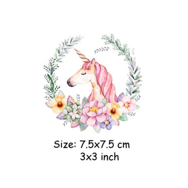 Маленький размер единорога, железные нашивки с принтом на футболках, платьях, теплопередающие аппликации, наклейки уровня А