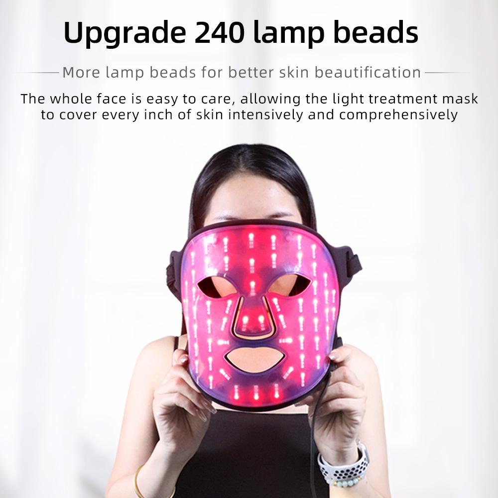 LED Photon Infrared Beauty Mask, USB-Powered Skin Care Device, Reduces Fine Lines & Brightens Skin Tone, Silicone Facial Rejuvenation Mask