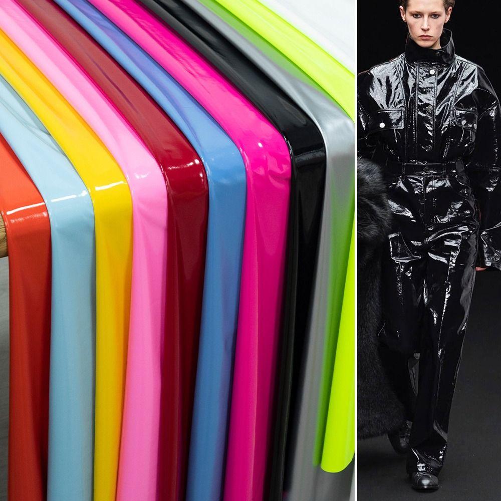 Bright Surface Imitation Leather Clothing Fabric  For Stage Garment Reflection Shoes Craft