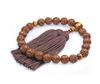 Nakago, Founded In 1885, Kyoto Buddhist Prayer Beads, 22 Bodhi Tree Beads with Tiger's Eye Stone, Silk Tassel, and Prayer Bead Bag (For Men, Suitable