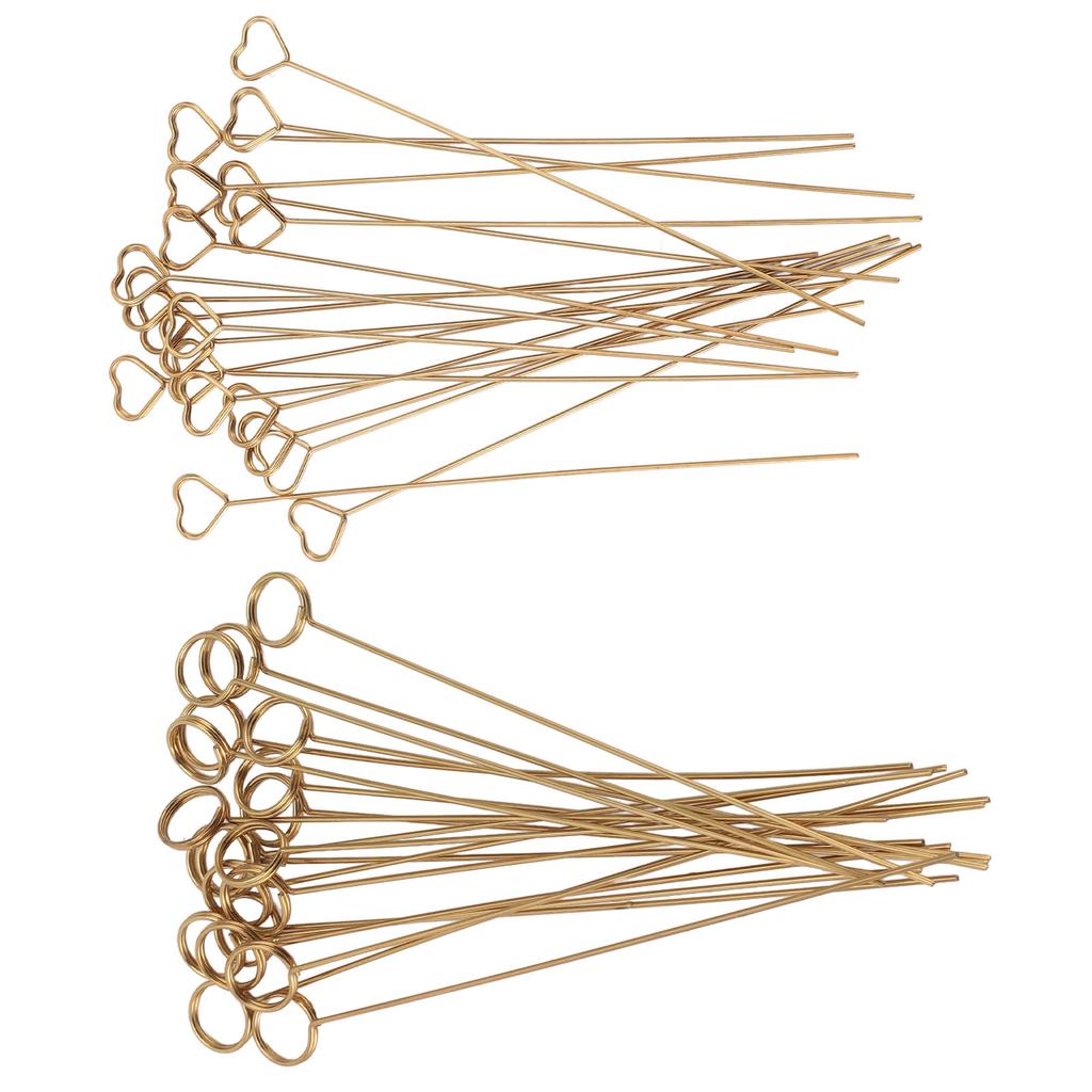 50pcs Floral Picks Clips Reusable Golden Metal Wire Floral Place Card Holder 6in Photo Memo Holder P