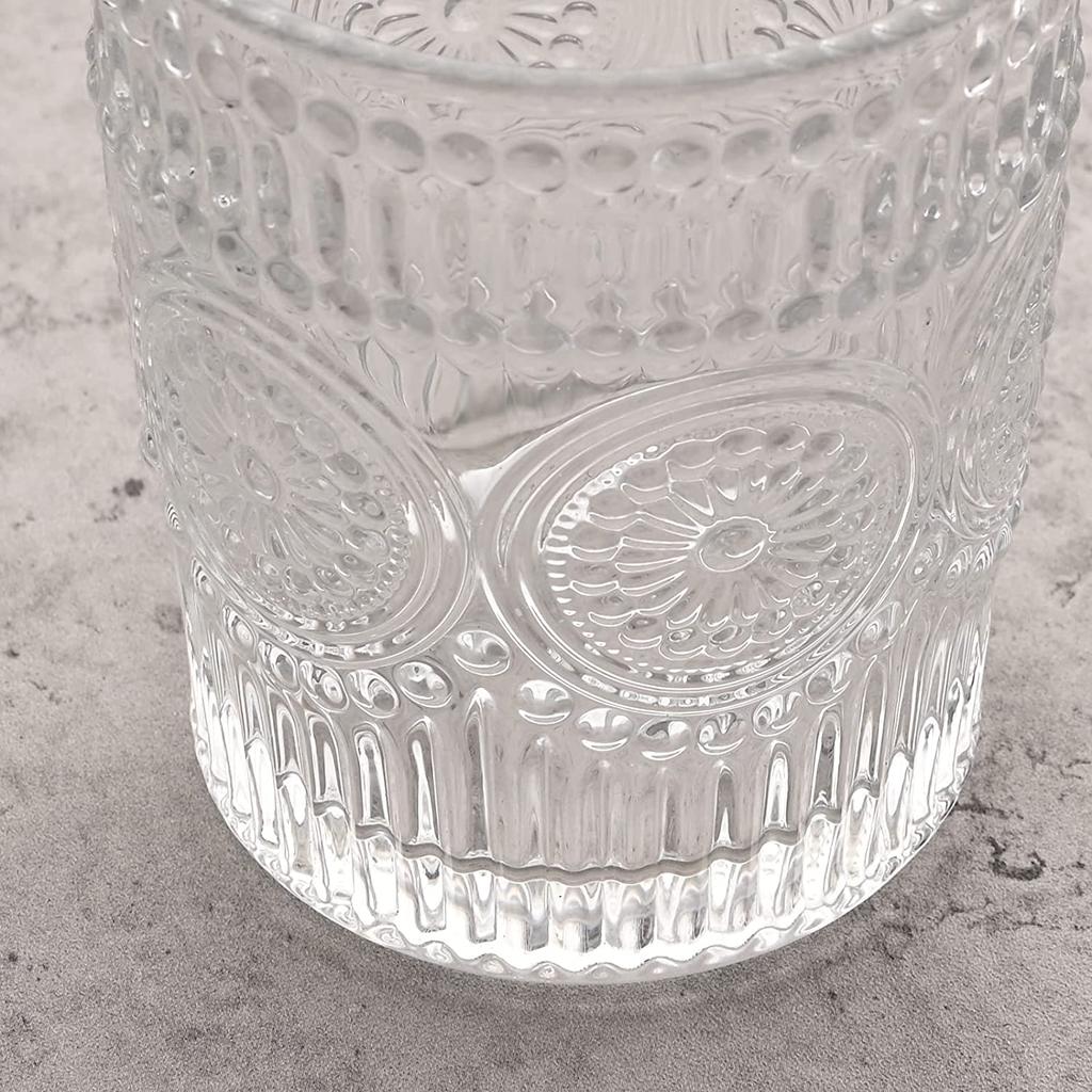 Кружка с тиснением, стеклянная чашка на 10 унций с набором соломинок, посуда для ежедневного использования, ретро сок, напиток, вино, чай, молоко, кофе, чашка, стеклянная посуда