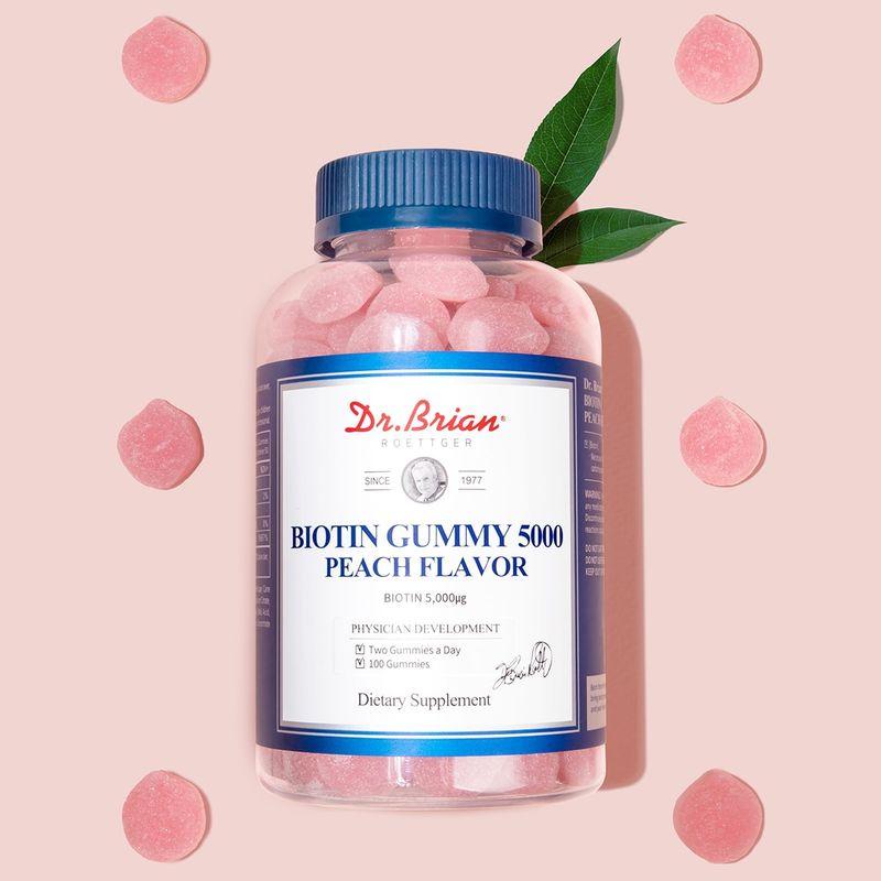 Dr.Brian Биотиновые жевательные конфеты 5000 Персиковый вкус 100 шт. х 2