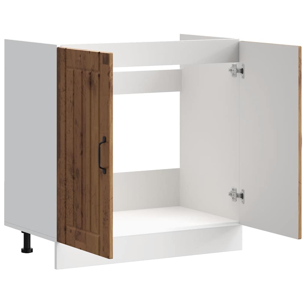 Lucca Kitchen Base Cabinet with Rustic Wood Look Particleboard